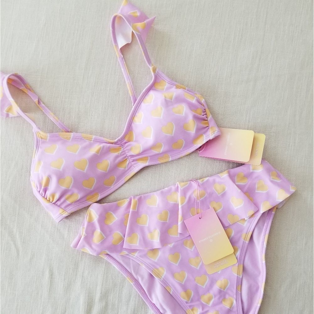 NWT Stoney Clover Lane X Target collab heart print bikini set